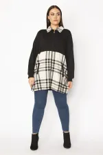 Kadın Bej Ekose Desen Detaylı Fermuarlı Cepli Mont 65N29569