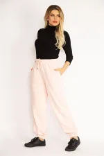 Kadın Pembe İçi Şardonlu 3 İplik Eşofman Alt 65N35102