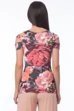 BLOUSE POUR FEMME COLORÉE AVEC MANCHES ET DEVANT DÉTAILLÉS