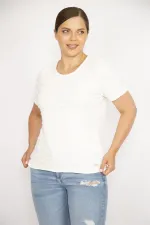 Kadın Kemik Büyük Beden Gofreli Bluz