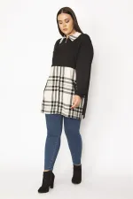 Kadın Bej Ekose Desen Detaylı Fermuarlı Cepli Mont 65N29569