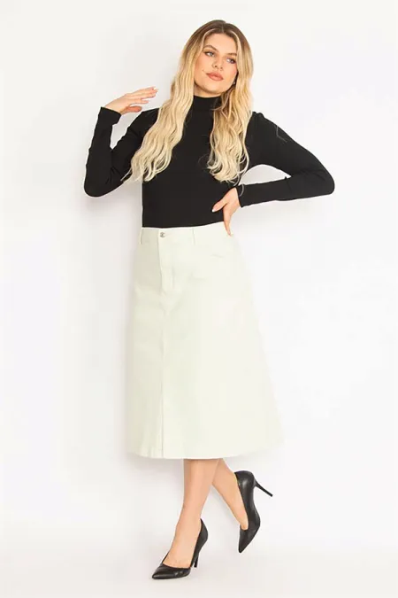 Kadın Kemik 5 Cepli Kot Etek 65N35160