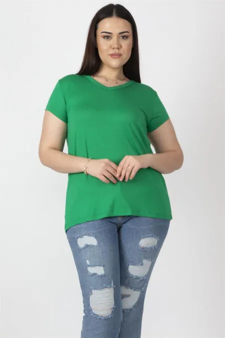 Women's White V-Neck Viscose Blouse 65N22538