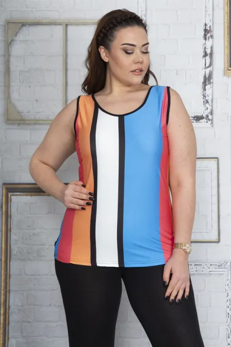 Kadın Renkli Kolsuz Bluz 65N22888