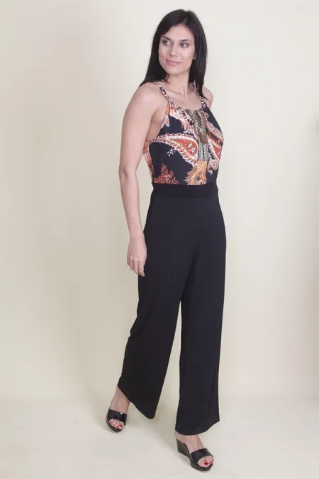 KADIN SİYAH ÖN DETAYLI TULUM