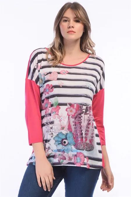 KADIN FUJYA TAŞ İŞLİ BLUZ