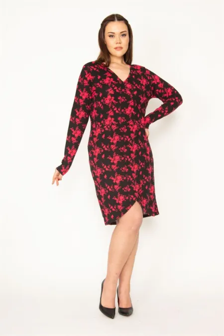 WOMEN'S BLACK SKIRT WRAPPED DRESS