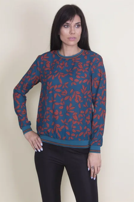 BLOUSE EN MOUSSELINE AVEC DÉTAILS CÔTELÉS