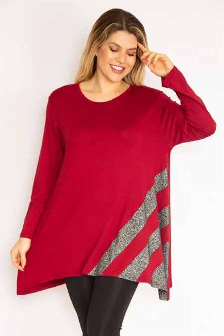 Kadın Bordo Sim Detaylı Tunik 65N35186