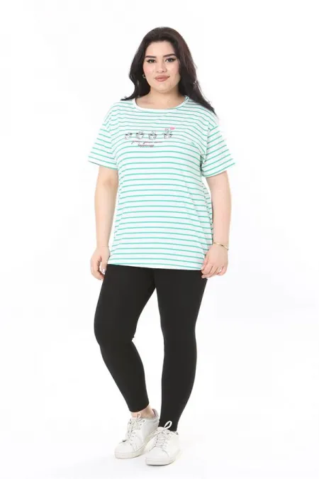 Kadın Büyük Beden Gül Kurusu Bisiklet Yakalı Kısa Kollu Bluz 65N38006