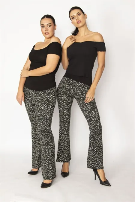 PANTALON DE MATERNITÉ LARGE NOIR POUR FEMME AVEC CEINTURE COURTE