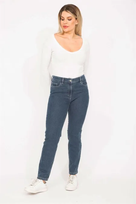 Kadın Lacivert 5 Cepli Kot Pantolon 65N35271