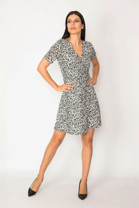 KADIN RENKLİ ANVELOP YAKALI ASTARLI ELBİSE