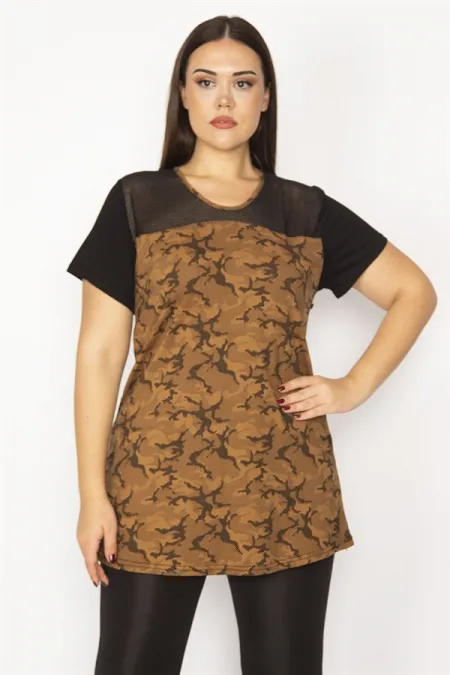 Kadın Kahve Roba Kısmı File Detaylı Bluz 65N29458