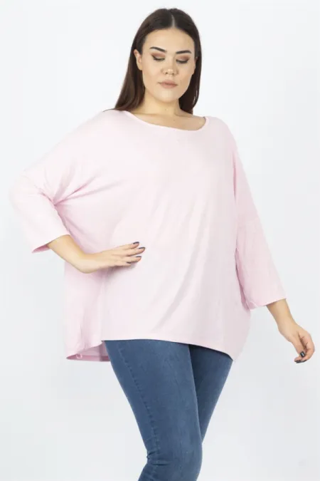 Kadın Pembe Yarasa Kol Tunik 65N29751