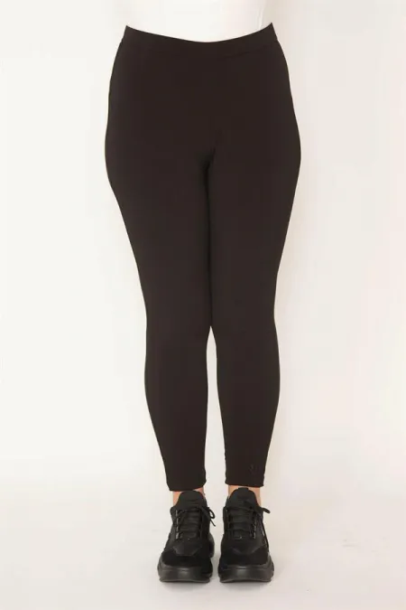 Kadın Büyük Beden Siyah Tayt Pantolon 65N38032