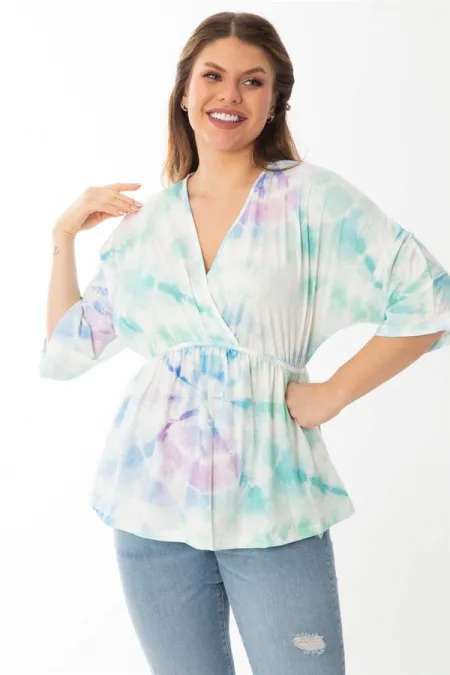 WOMEN'S COLORED WRAPPED COLLAR BLOUSE 26A37032