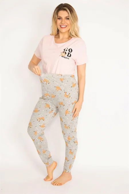 Ensemble pyjama de maternité coloré pour femme, pantalon et chemisier 65N35198