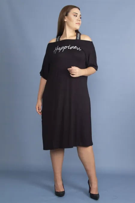 Kadın Haki Sim Detaylı Ön Baskılı Viskon Elbise 65N27473