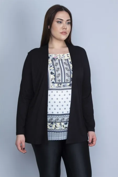 Kadın Siyah İkili Görünümlü Tek Parça Bluz 65N23082