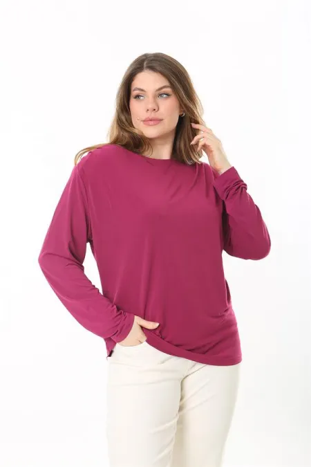 Chemisier Fujya à manches longues pour femme grande taille, avec détails plissés et épaulettes 65N37503