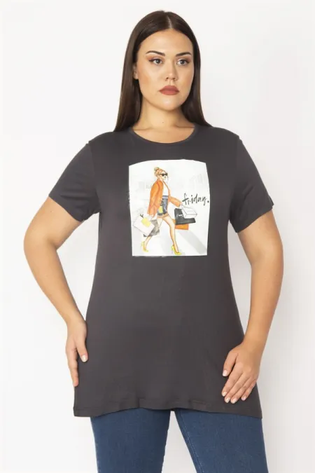 Kadın Füme Dijital Baskılı Bluz 65N28863