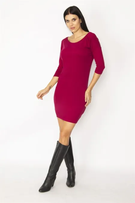 ROBE FEMME MARRON À MANCHES FAKIR