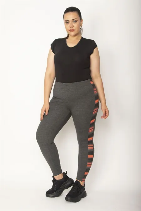 Kadın Gri Yan Detaylı Spor Tayt  65N26996