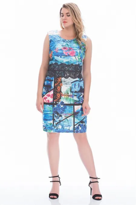 Kadın Saks Renkli Elbise 65N6542