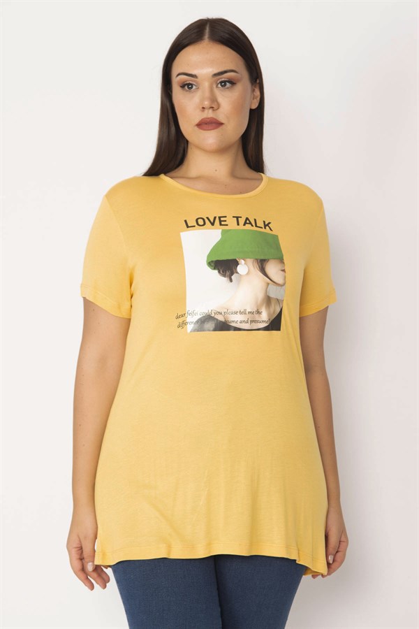 Kadın Sarı Dijital Baskılı Bluz 65N28858