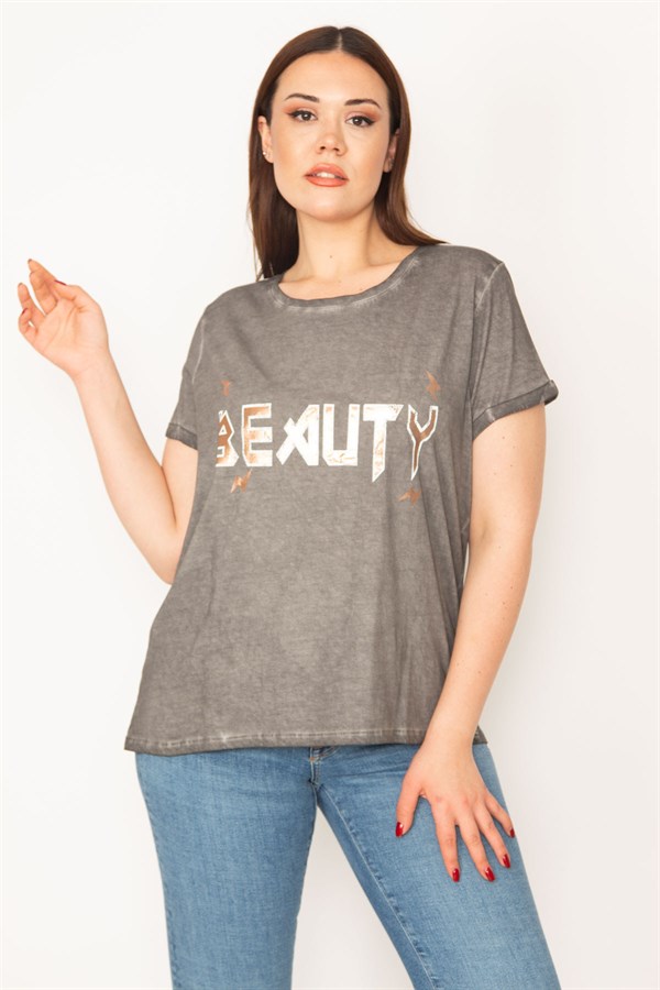 KADIN FÜME YIKAMALI KUMAŞ LAK BASKILI BLZ