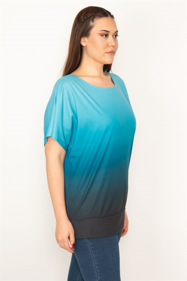 BLOUSE À MANCHES BASSES À MOTIFS DIE-TIME AVEC JUPE À BANDES