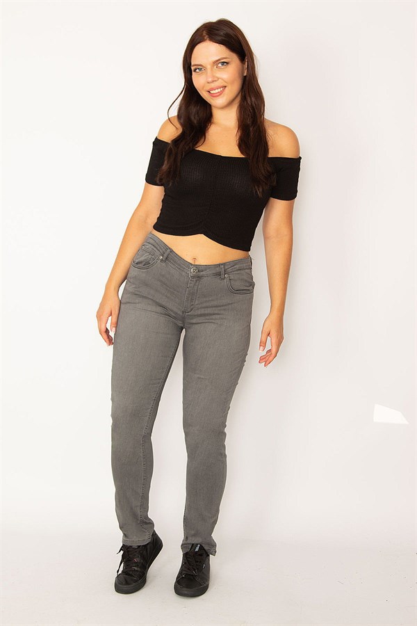 Kadın Gri 5 Cepli Skınny Kot Pantolon 65N34149