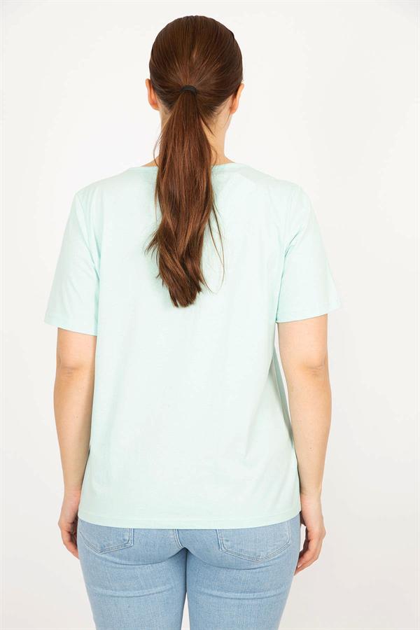 Kadın Lila Büyük Beden Pamuklu Kumaş Dantel Detaylı Bluz