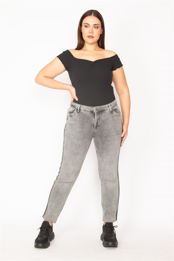 Kadın Füme Yıkama Efektli 5 Cepli Kot Pantolon 65N29867