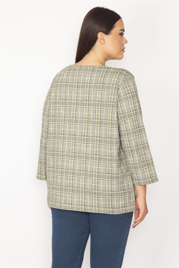 Kadın Desenli Ekose Desenli Tunik 65N29340