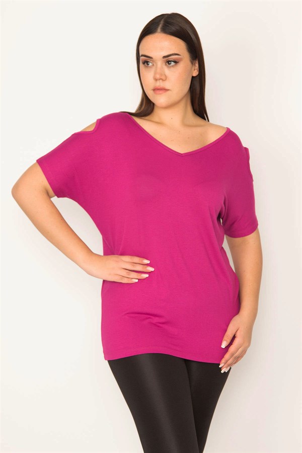 Kadın Beyaz Omuz Dekolteli Viskon Bluz 65N30102