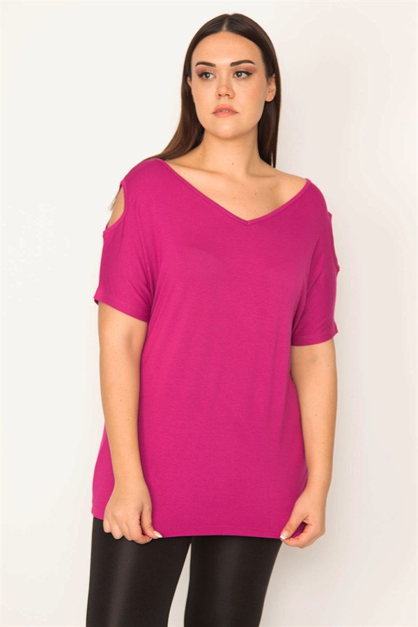 Kadın Beyaz Omuz Dekolteli Viskon Bluz 65N30102