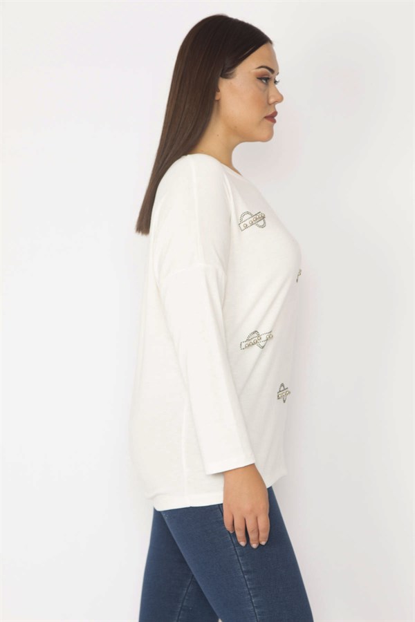 Kadın Kemik Taş Ve Baskı Detaylı Tunik 65N35384