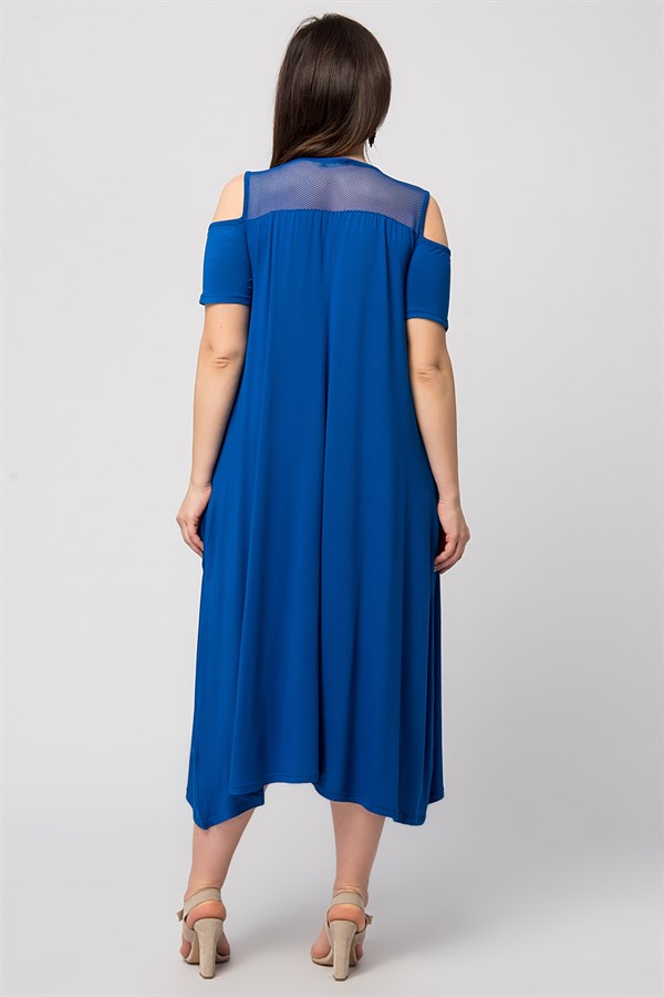 Kadın Haki Roba File Detaylı Viskon Elbise 65N24231