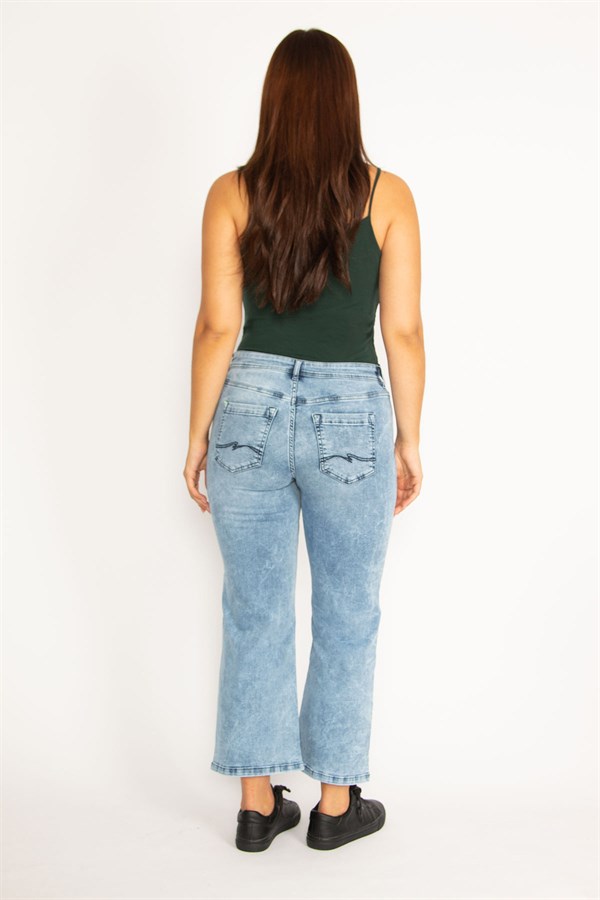 Kadın Mavi Likralı 5 Cep Kot Pantolon 65N34537