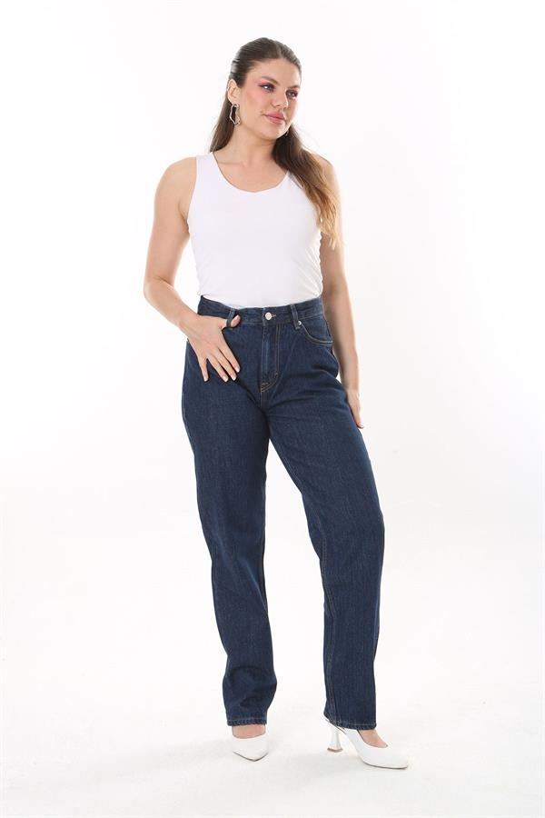 Kadın Büyük Beden Lacivert 5 Cepli Kot Pantolon 65N37848