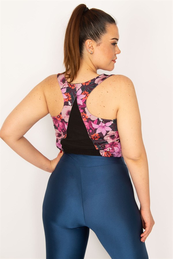 Kadın Fujya Tül Detaylı Crop Bistüer 65N33325