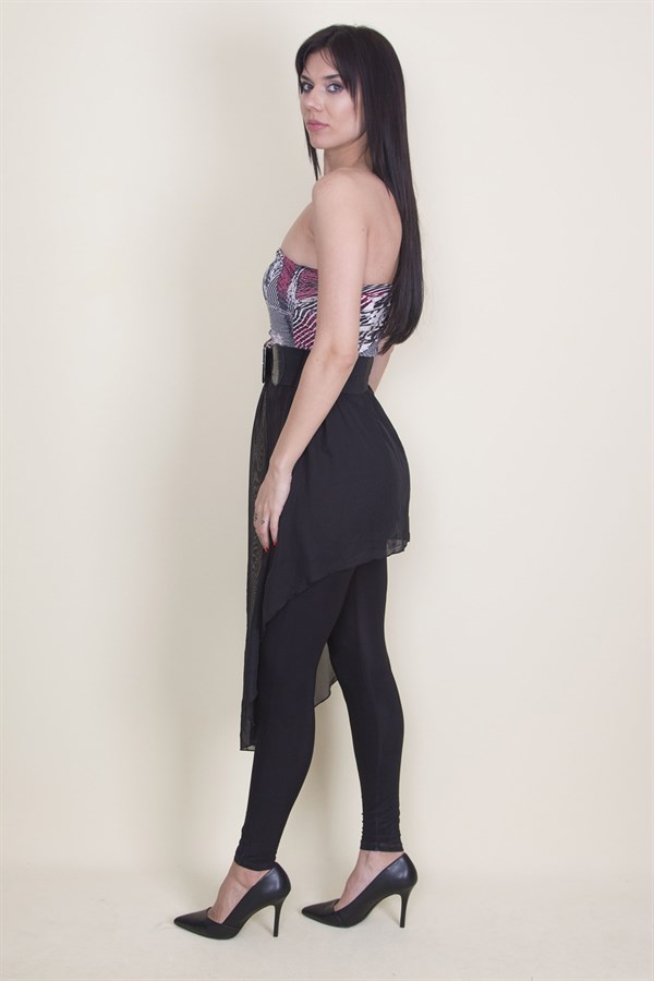 COMBINAISON À BRETELLES EN MOUSSELINE NOIRE POUR FEMME