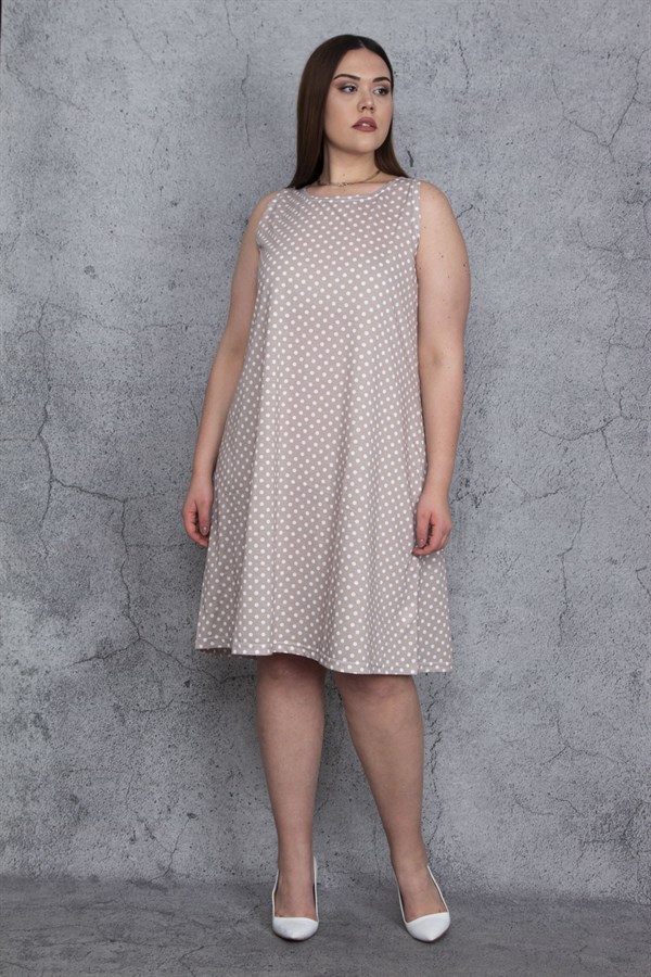 Kadın Vizon Puan Desenli Elbise 65N24477