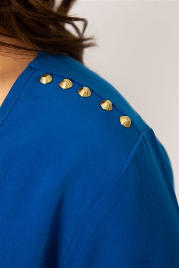 KADIN SAKS OMUZ DETAYLI BLUZ