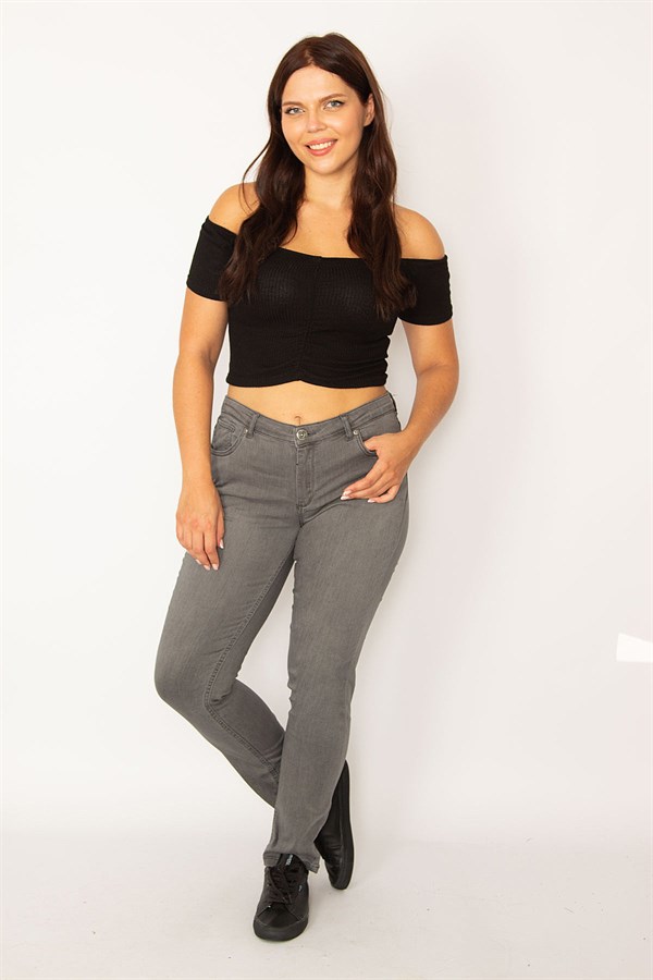 Kadın Gri 5 Cepli Skınny Kot Pantolon 65N34149