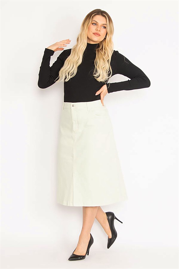 Kadın Kemik 5 Cepli Kot Etek 65N35160