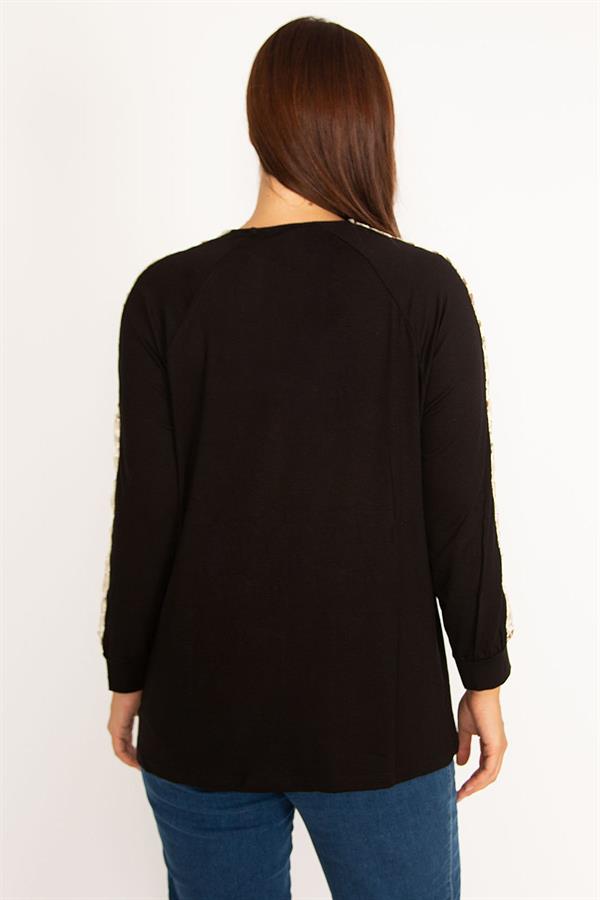 Kadın Bordo Dantel Detaylı Bluz 65N34646