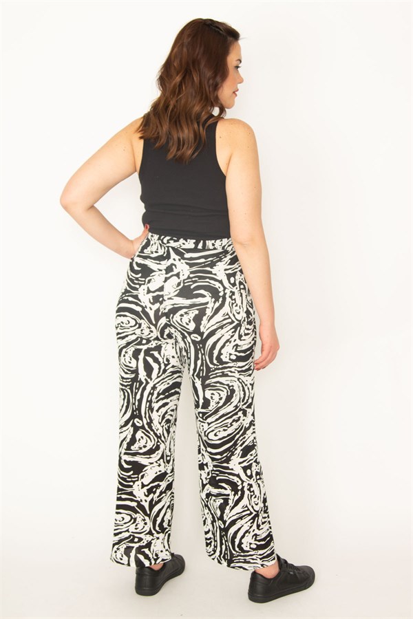 Kadın Kemik Yarım Astarlı Beli Lastikli Pantolon 65N32715